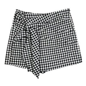 ZARA Black and white plaid wrap skirt. Size XS.